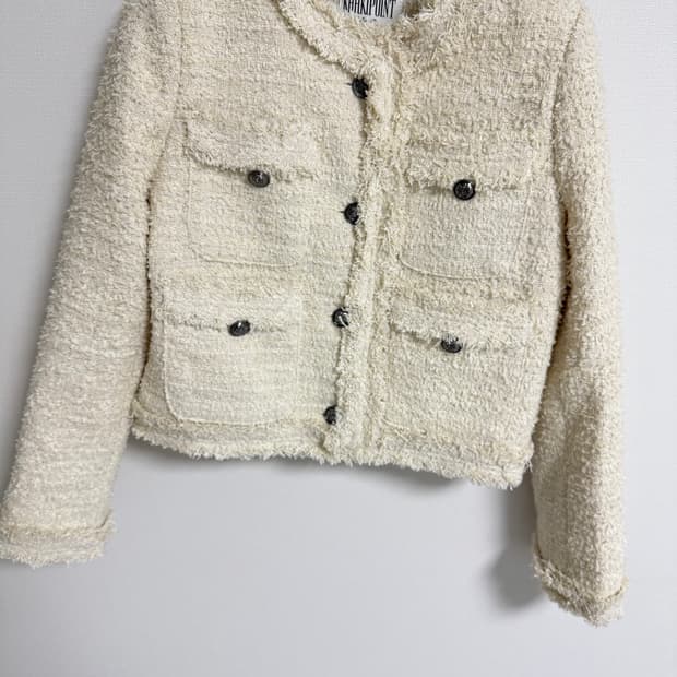 카키포인트 트위드 자켓