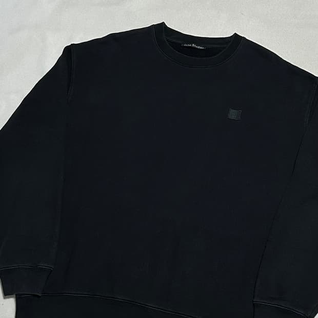 L 아크네 스튜디오 페이스 로고 블랙 맨투맨