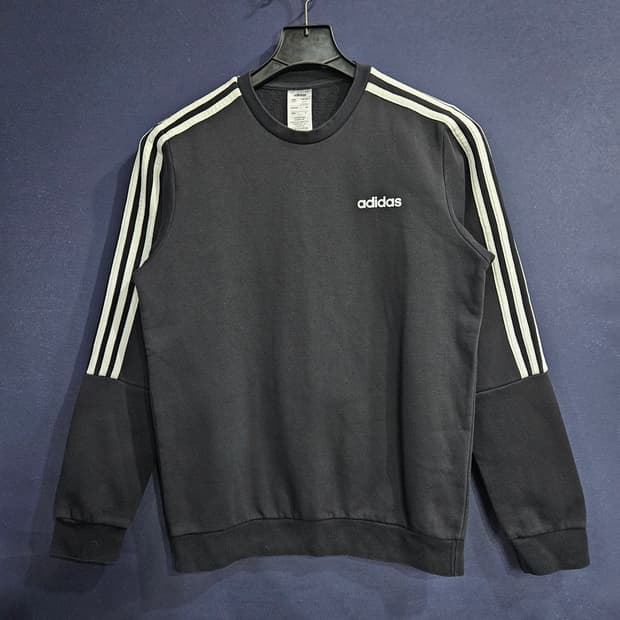 아디다스 삼선 블랙 남성 95 기모 맨투맨 