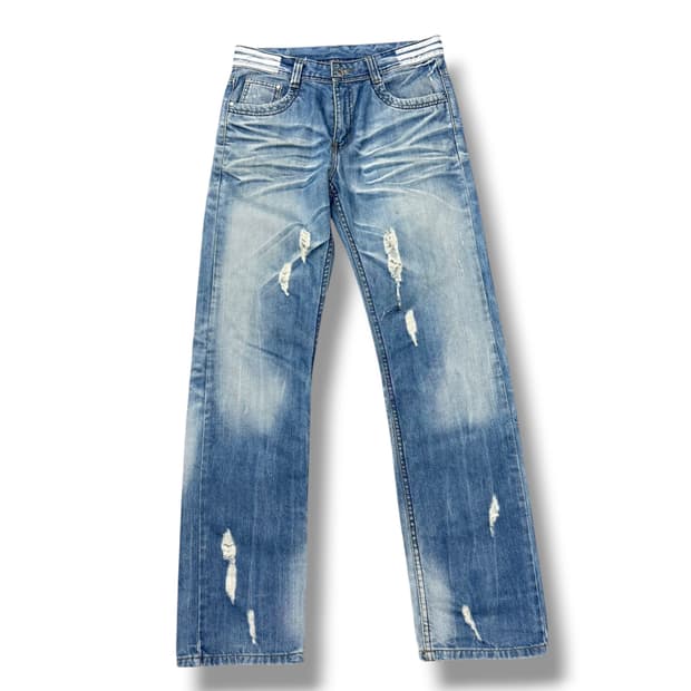 아디다스 x 디젤 데미지 워싱 데님 롱팬츠