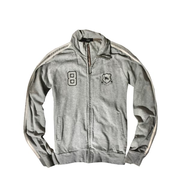 버버리 면집업 져지 그레이