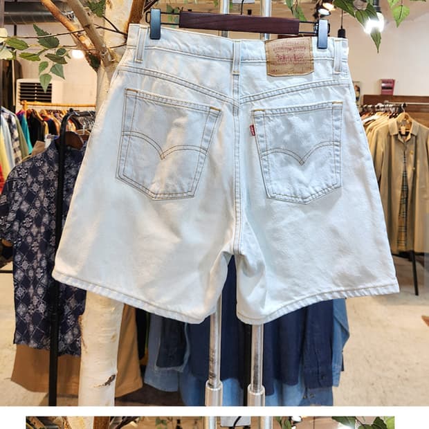 90s LEVIS 리바이스 미국산 551 연청 빈티지 데님 반바지
