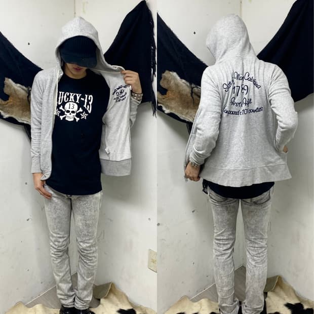 Y2K Lettering 2-way Hoodie Zip Up