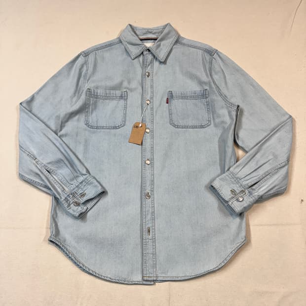 M) 리바이스 투포켓 워크 데님 셔츠 자켓 T버튼 타입 L85