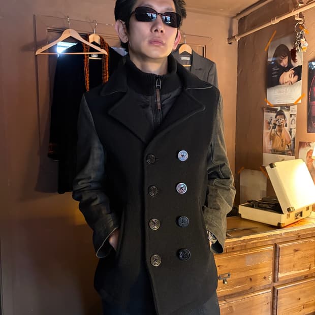 TRUE RELIGION DOUBLE LAYERED PEA COAT