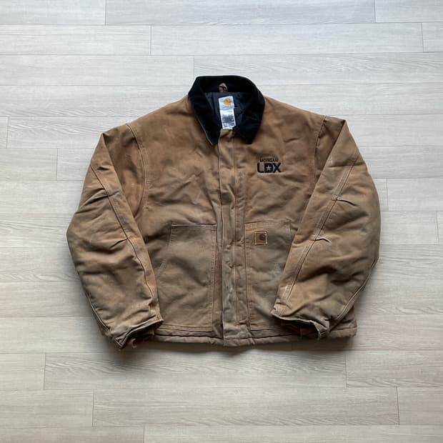 칼하트 J22 BRN 브라운 디트로이트 아크틱 자켓 빈티지