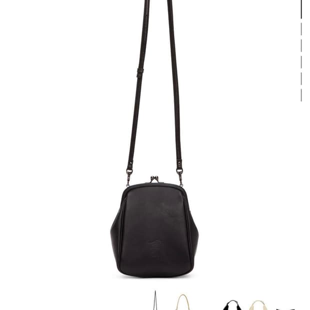 yohji yamamoto black clasp shoulder bag