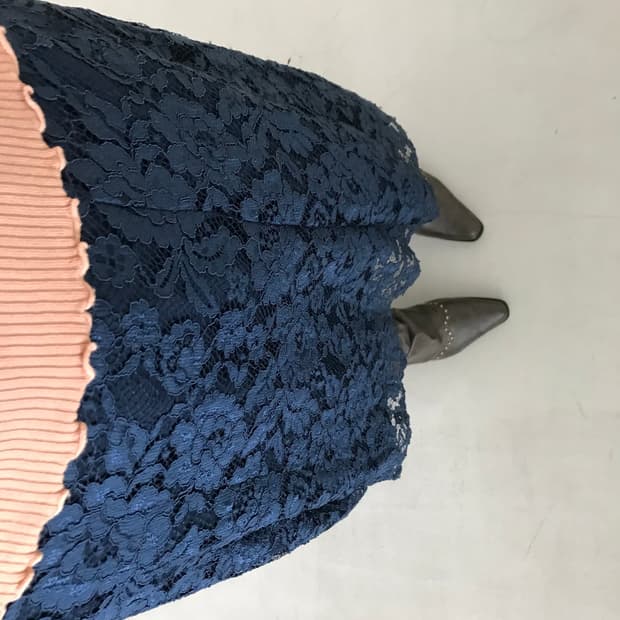 vintage navy lace skirt