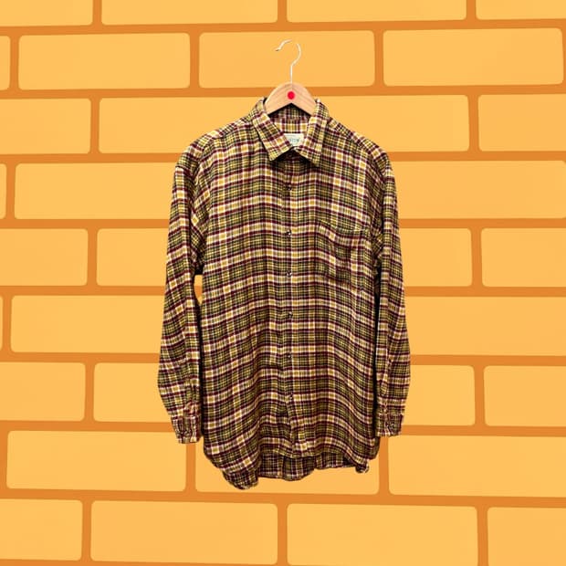 랄프 이튼 플란넬 체크 셔츠 (L)