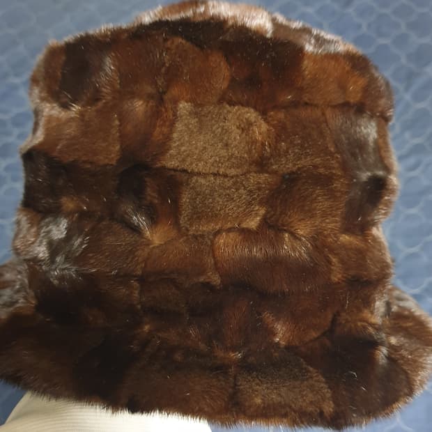 온돌레더패션 풀스킨 밍크100% 버킷햇 브라운