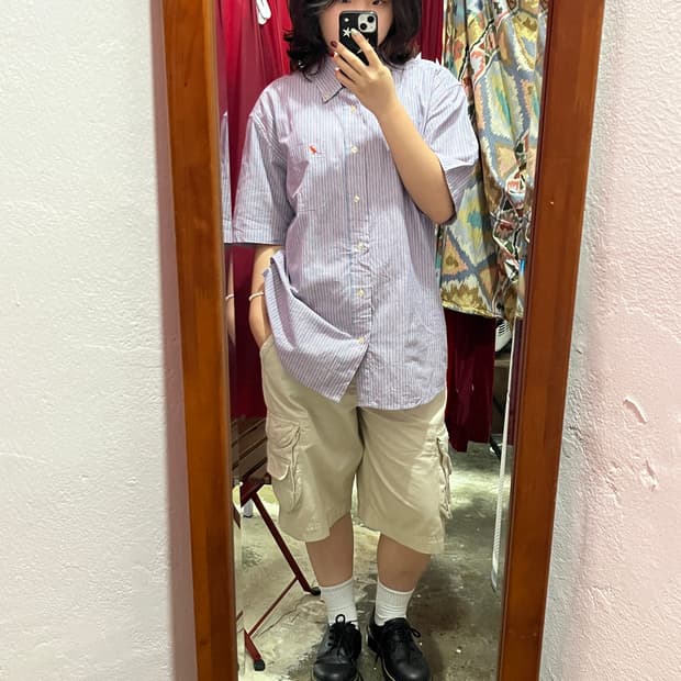 Kangol 캉골 코튼 린넨 셔츠 XL