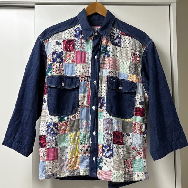 블루블루 재팬 패치워크 셔츠