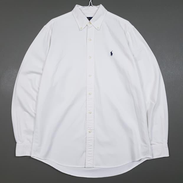 실측 XL) 폴로 랄프로렌 신형 포니 옥스포드 화이트 셔츠 남방 클래식핏