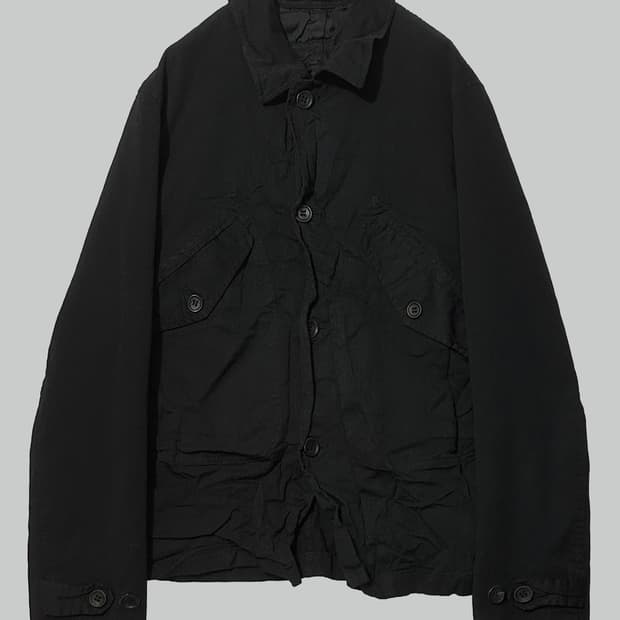 꼼데가르송 옴므 축융 폴리 자켓 블랙