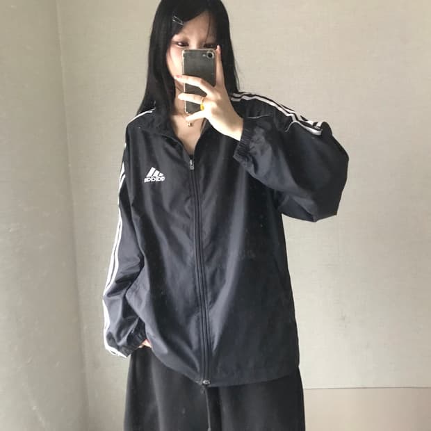 아디다스 90s 블랙 바람막이