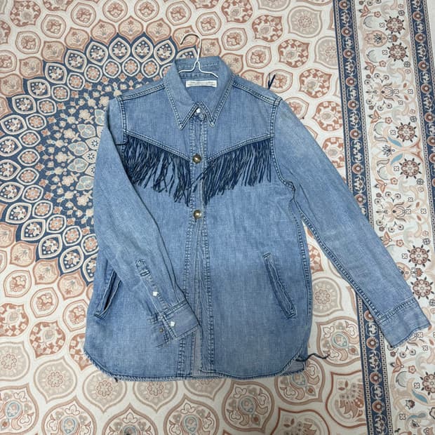 레미릴리프 프린지 데님 셔츠