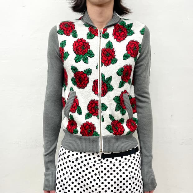 rose-grey crop zip-up