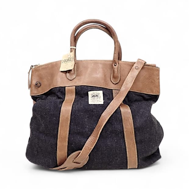 더블알엘 RRL 데님 레더 빈티지가공 2WAY 토트 크로스백