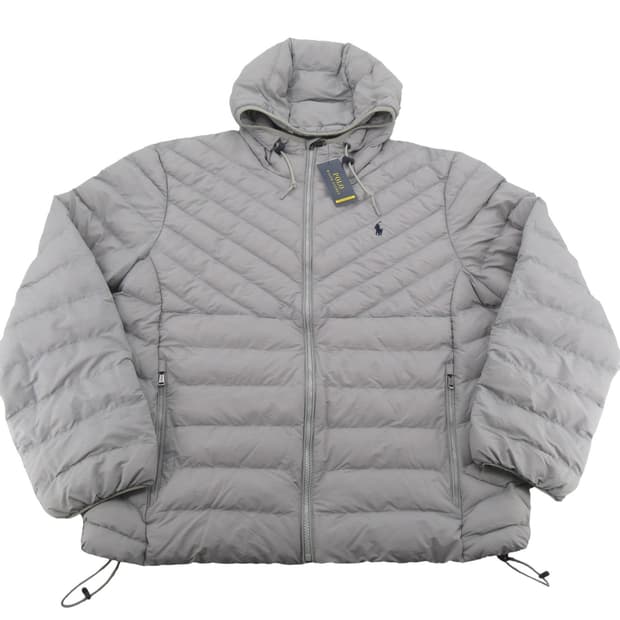 폴로 랄프로렌 퍼포먼스 경량 패딩 후드 자켓 그레이 헤더