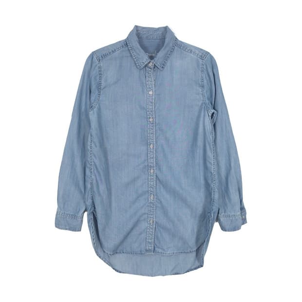 GAP 1969 라이트 인디고 텐셀 롱 셔츠 S