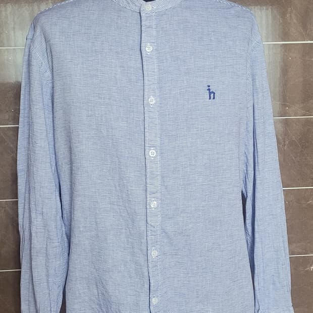 남성105사이즈)헤지스 스트라이프 헨리넥 셔츠(마45%)