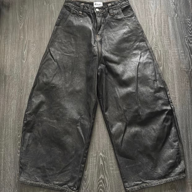 Feinicko 코팅 생지 배기 데님 팬츠