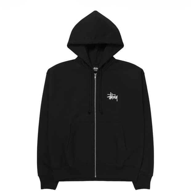 스투시 베이직 후드 집업 블랙 M