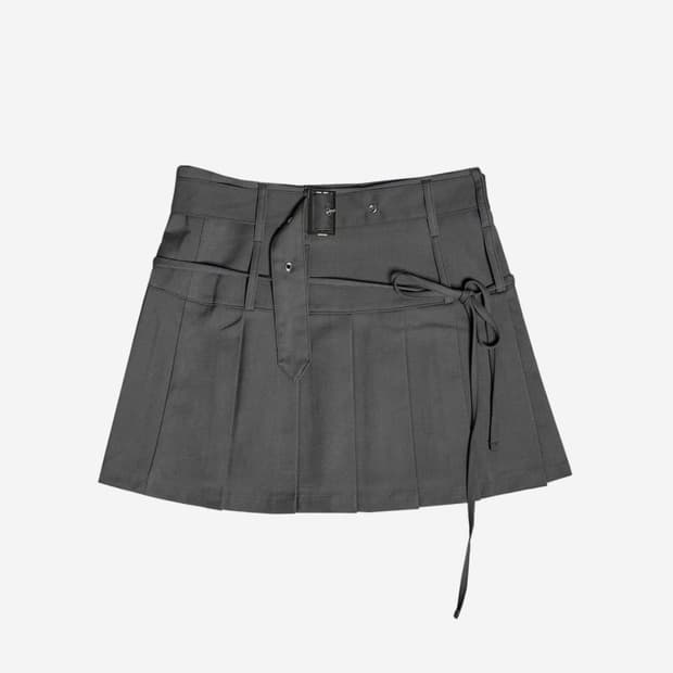 뉴얼린 플리츠 스커트 그레이 