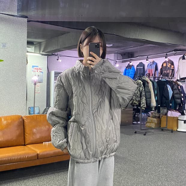 크리틱 퀄팅 스트링 애쉬 경량패딩 B3711