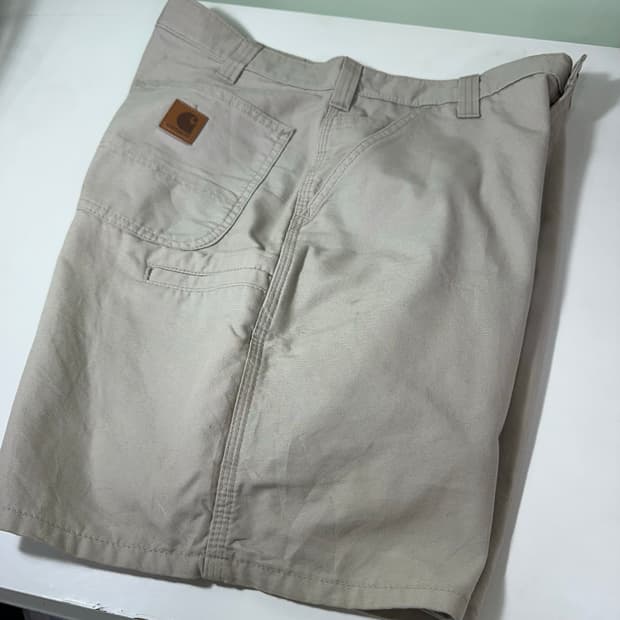 34 L-XL 칼하트 USA 라이트베이지 와이드 캔버스 카펜더 반바지