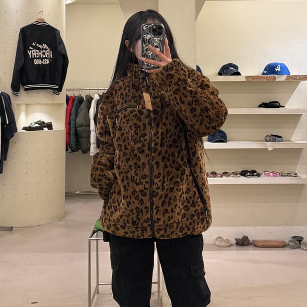 세인트페인 리버시블 레오파드 플리스 자켓 U1039