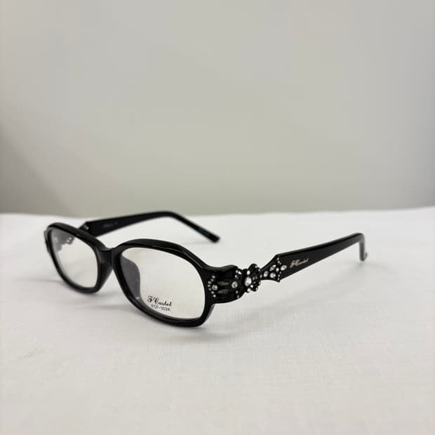 F Castet 블랙 큐빅 뿔테 빈티지안경