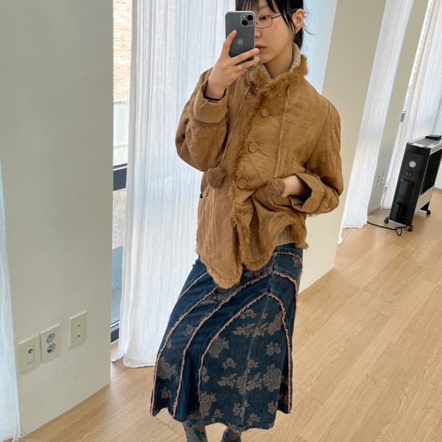 vintage bohemian denim skirt