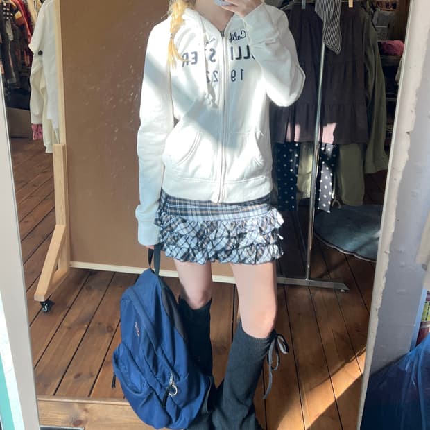 Hollister 화이트 후드집업