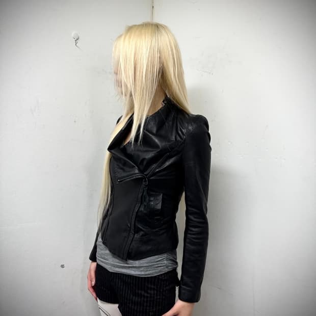 빈티지 드레이프 레더자켓