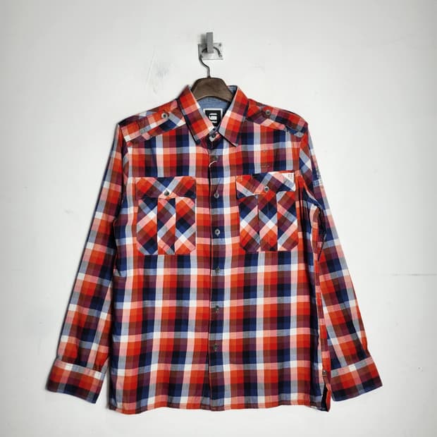 L 지스타로우 빈티지 멀티 체크 셔츠 남방
