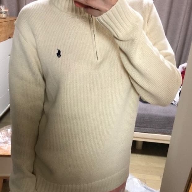 폴로 정품 반집업 니트 스웨터