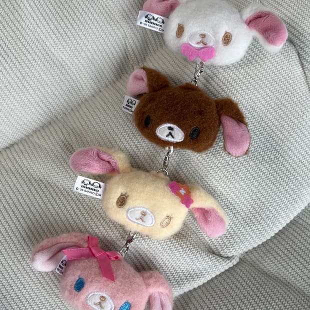 산리오 슈가바니즈 봉제 참 키링 줄줄이 풀세트(새상품)