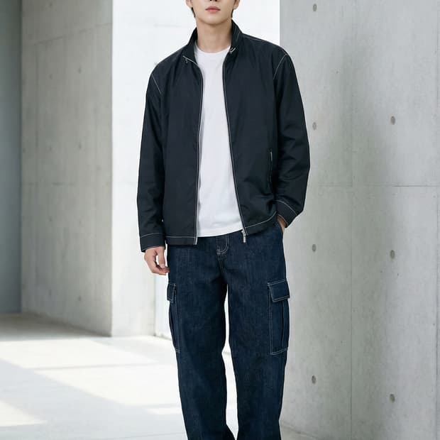 크로커다일 인터내셔널 스티치 포인트 바람막이 자켓