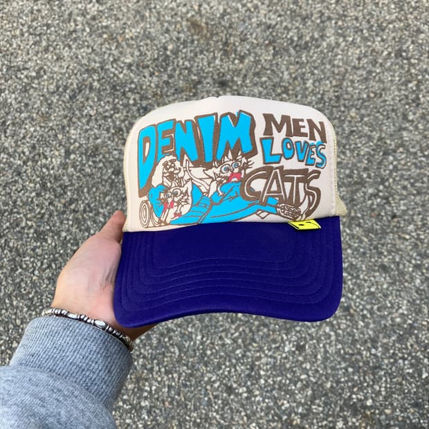 KAPITAL DENIM MEN LOVES CAT  trucker cap