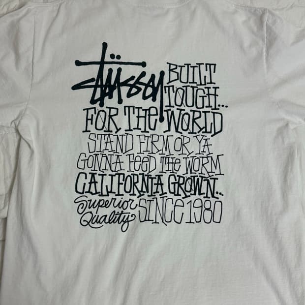 스투시 캘리포니아 그로운 피그먼트 다이드 반팔 내츄럴 L  (후드티)