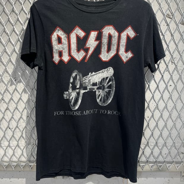 AC/DC 밴드 1981 캐논 그래픽 워싱 티셔츠