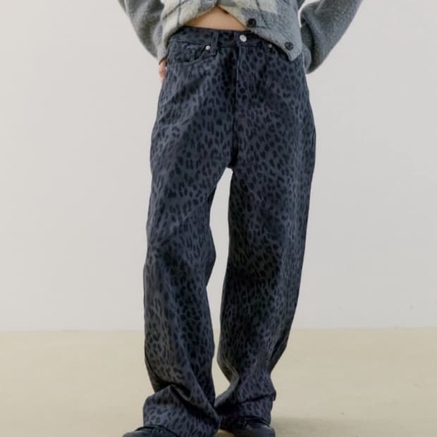 oafish 레오파드 팬츠