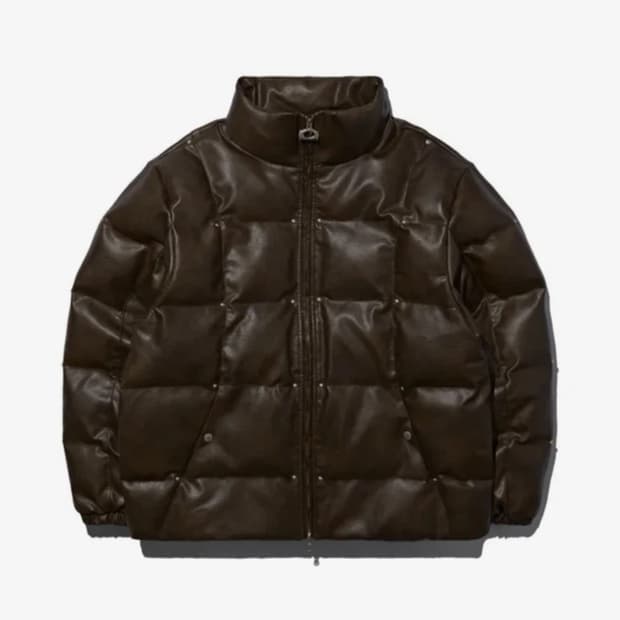 크리틱 브라운 레더 패딩 m사이즈
