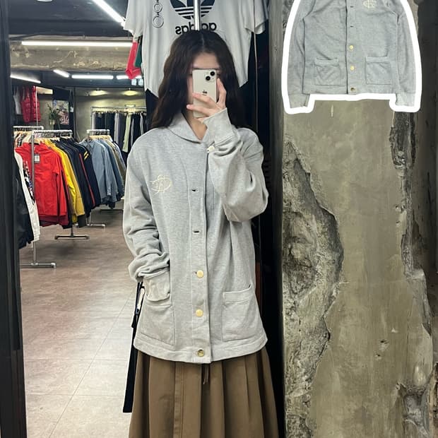 랄프로렌 럭비 가디건 그레이 L #csz2296