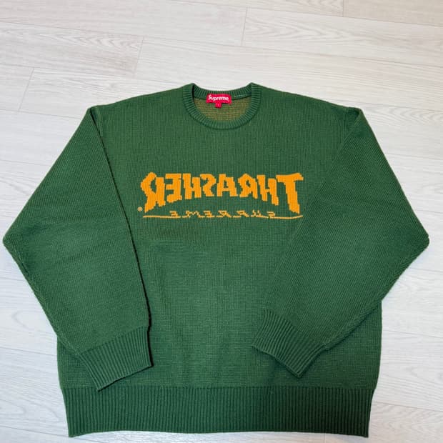 [L] 슈프림 트래셔 니트 그린