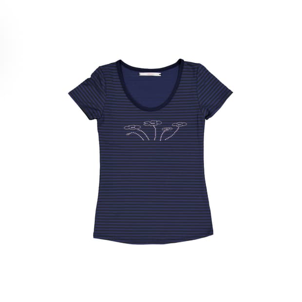 0milewear 영마일웨어 데이지 더스트 스트라이프 티셔츠 네이비