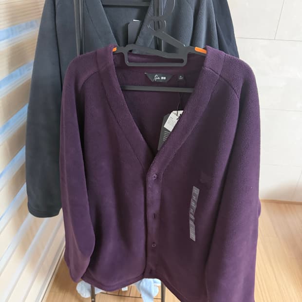 유니클로 니들즈 가디건 버건디/그레이 (XL)