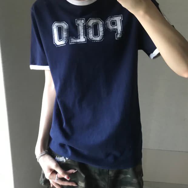 폴로 빅로고 링거티셔츠
