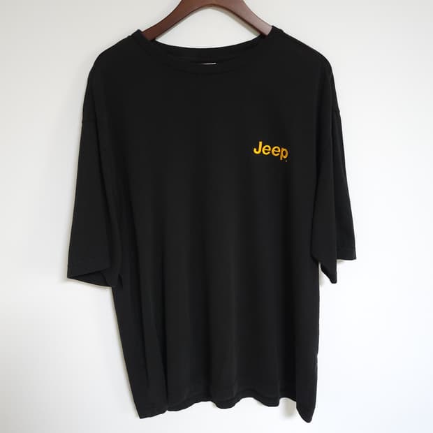 H120 지프 Jeep 블랙 남성 자수 로고 반팔 티셔츠